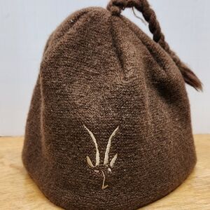 Ibex Brown Wool Hat with Embroidered Logo